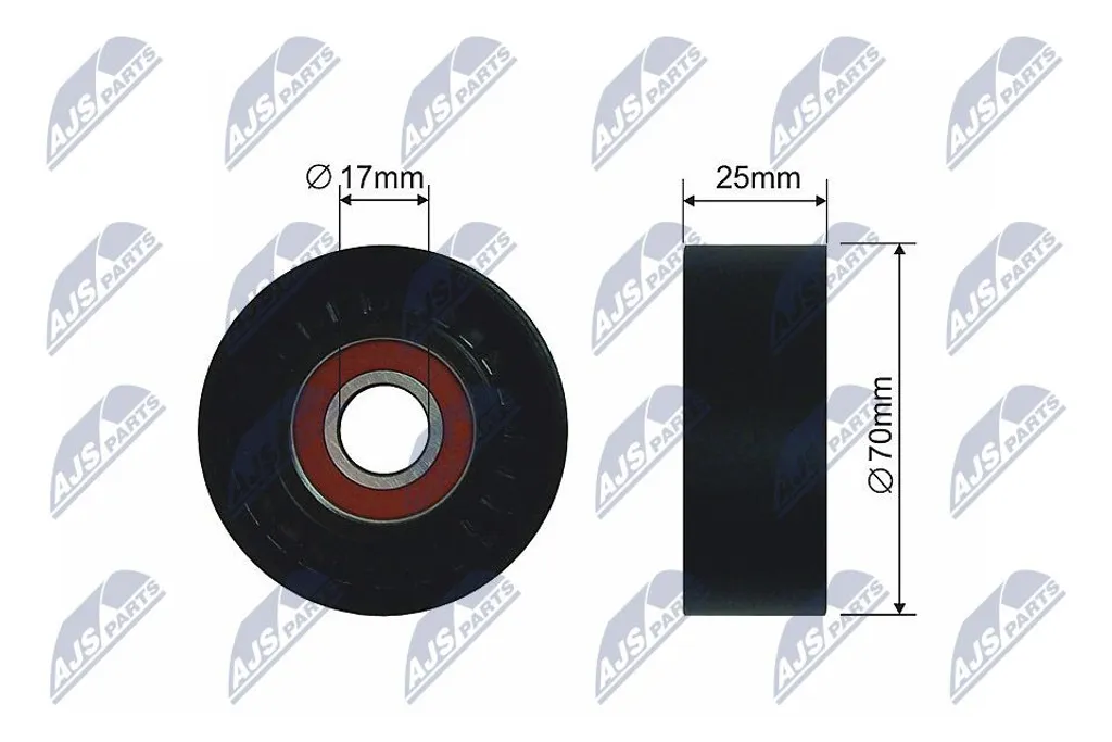 NTY Spannrolle Keilrippenriemen RNK-CH-010A für JEEP für CHEROKEE (KJ) 70mm 25mm